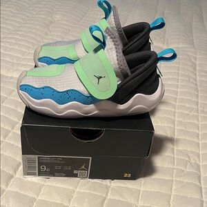 Jordan Kids Sneakers in Blue, Green, and Black